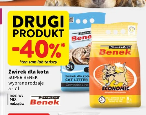 Żwirek dla kota Super Benek Economic promocja w Intermarche