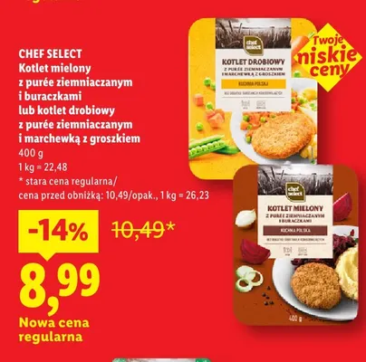 Kotlet mielony z purée ziemniaczanym i buraczkami Chef Select promocja w Lidl