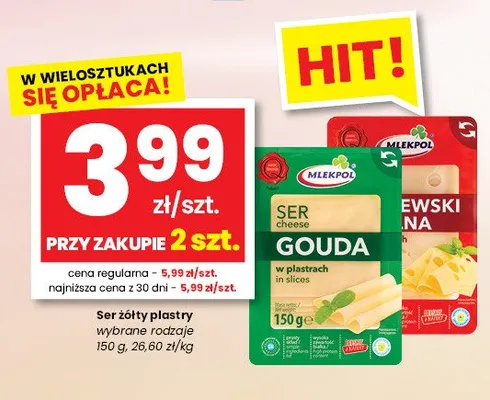 Ser żółty plastry Włoszczowski Włoszczowa promocja w emma MARKET