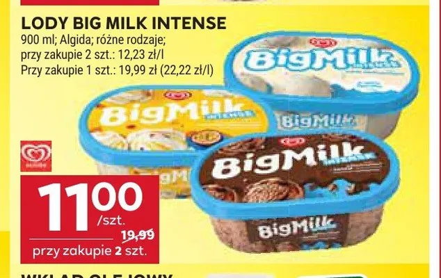 Lody Big Milk Intense Trio promocja w Stokrotka