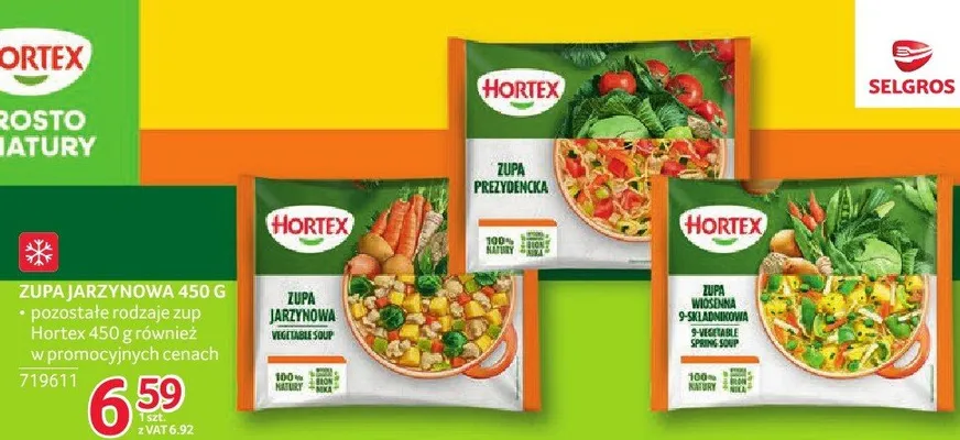 Zupa jarzynowa Hortex 450 g różne rodzaje promocja w Selgros