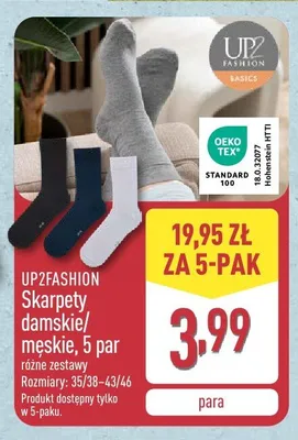 Skarpety męskie 5-pak UP2FASHION promocja w Aldi