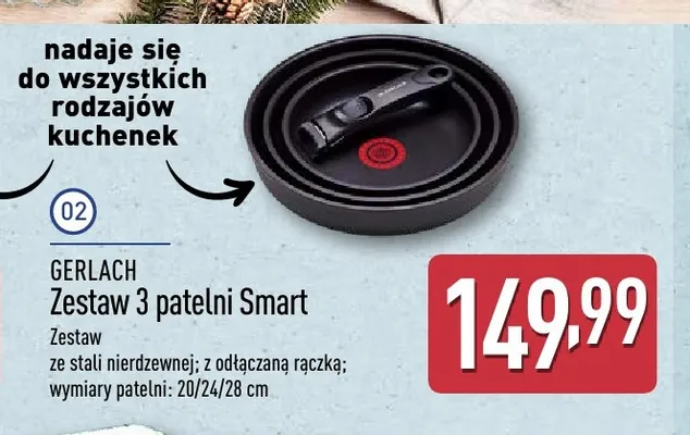 Zestaw 3 patelni Smart Gerlach promocja w Aldi