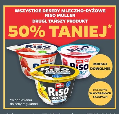 Deser mleczno-ryżowy Riso wiśnia Müller promocja w Netto