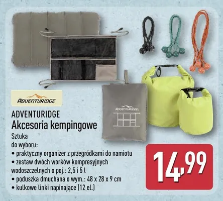 Akcesoria kempingowe ADVENTURIDGE poduszka dmuchana o wym.: 48x28x9cm promocja w Aldi