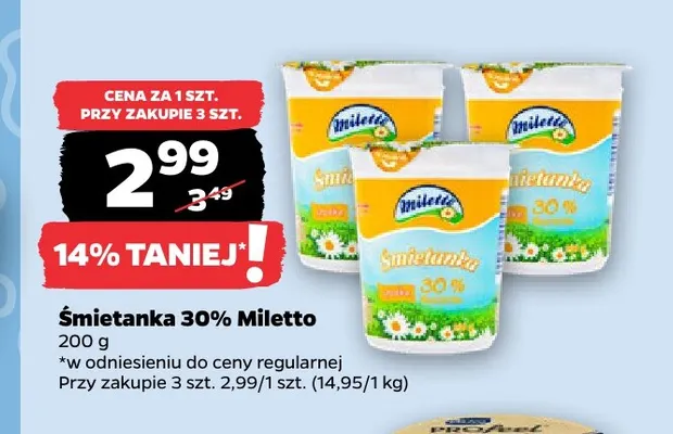 Śmietanka Miletto 30% promocja w Netto