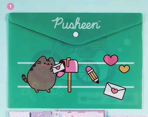 Teczka A4 zamykana na suwak Pusheen promocja w Biedronka