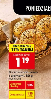 Bułka śniadaniowa z ziarnami promocja w Biedronka