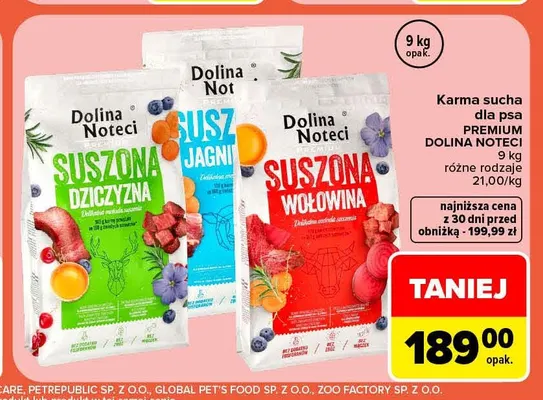 Karma sucha dla psa Premium Dolina Noteci suszona wołowina promocja w Carrefour