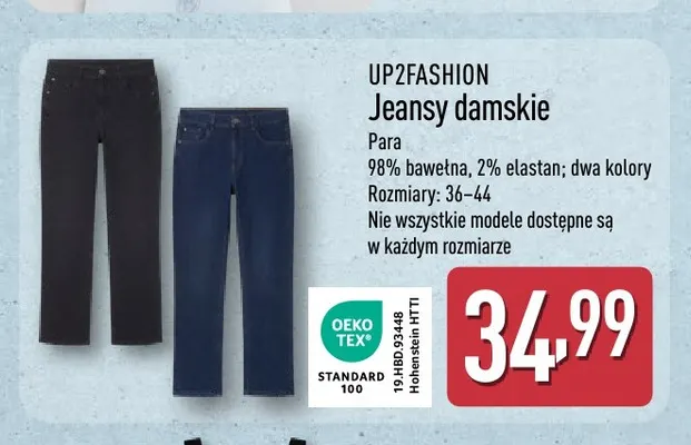 Jeansy damskie UP2FASHION czarne promocja w Aldi