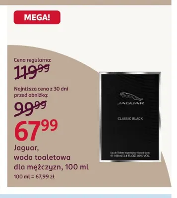 Woda toaletowa dla mężczyzn Jaguar promocja w Rossmann
