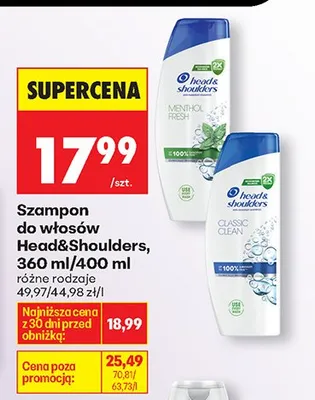 Szampon do włosów Menthol Fresh promocja w Biedronka