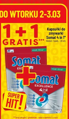 Kapsułki do zmywarki somat 4 in 1 promocja w POLOmarket