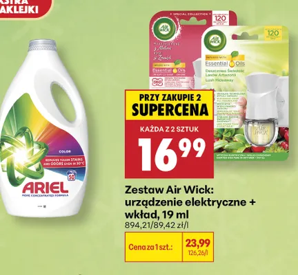 Zestaw Air Wick urządzenie elektryczne + wkład Deszczowa Świeżość Lasów Amazonii promocja w Biedronka