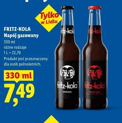 Napój gazowany Fritz-Kola promocja w Lidl