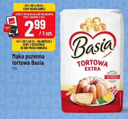 Mąka pszenna tortowa Basia promocja w POLOmarket