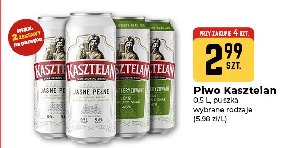 Piwo Kasztelan Niepasteryzowane promocja w Społem Częstochowa