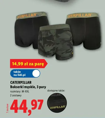 Bokserki męskie Caterpillar 3-pak promocja w Lidl