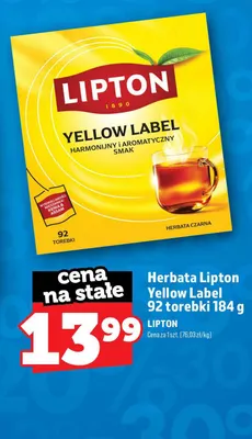 Herbata Lipton Yellow Label 92 torebki promocja w TOPAZ