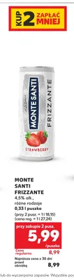 Wino musujące Monte Santi Frizzante Strawberry promocja w Kaufland