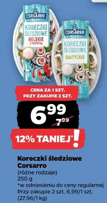 Koreczki śledziowe helskie z papryką Corsarro promocja w Netto