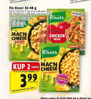 Fix Mac'n Cheese Trzy Sery Knorr promocja w Prim Market