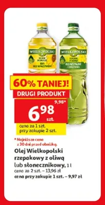 Olej słonecznikowy Wielkopolski promocja w Auchan
