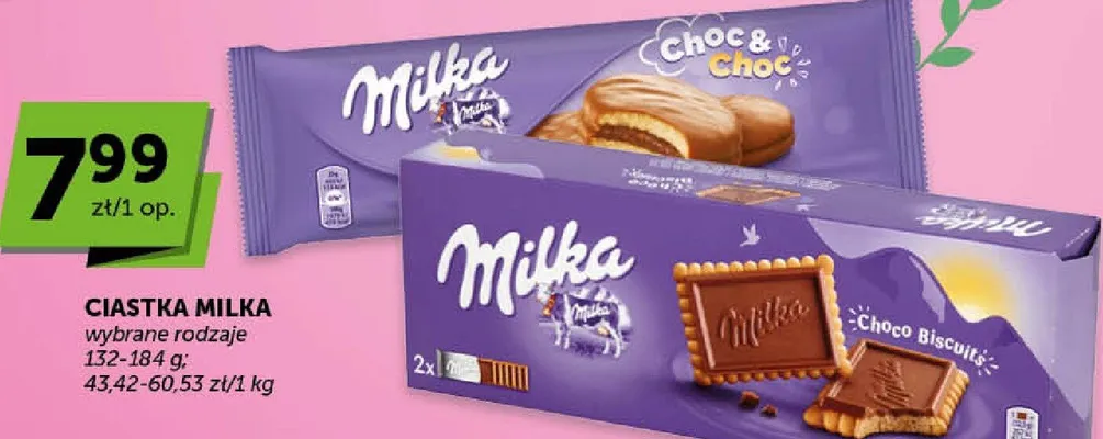 Ciastka Milka wybrane rodzaje promocja w Euro Sklep