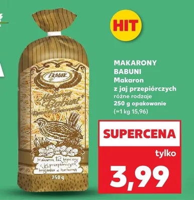 Makaron z jaj przepiórczcych różne rodzaje promocja w Kaufland