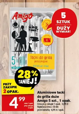 Aluminiowe tacki do grilla duże 5szt. promocja w Twój Market