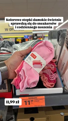 Skarpetki damskie z haftem CLEVÉ 3-pak promocja w Biedronka
