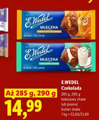 Czekolada mleczna E.WEDEL peanut butter shake promocja w Lidl