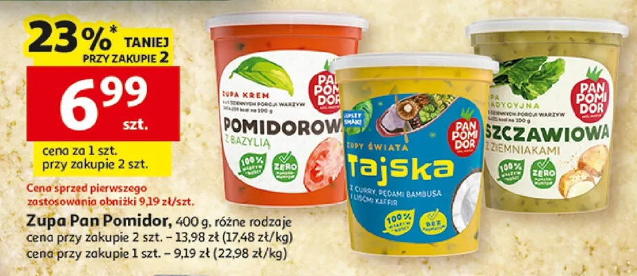 Zupa Pan Pomidor różne rodzaje promocja w Auchan