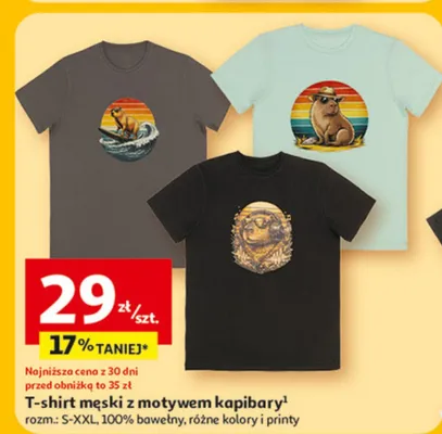T-shirt męski z motywem kapibary promocja w Auchan
