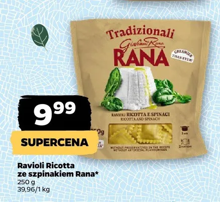 Ravioli Ricotta ze szpinakiem Giovanni Rana promocja w Netto