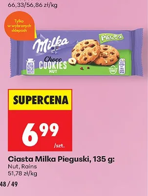 Ciastka Milka Pieguski Nut Rains promocja w Biedronka