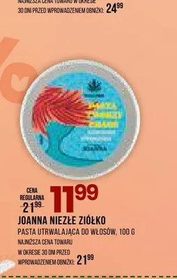Pasta utrwalająca do włosów JOANNA NIEZŁE ZIÓŁKO promocja w Drogerie Natura