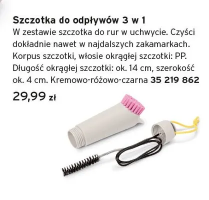 Szczotka do odpływów 3 w 1 promocja w Tchibo