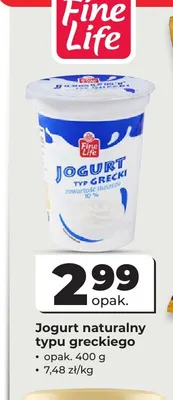 Jogurt naturalny typu greckiego Fine Life promocja w Odido