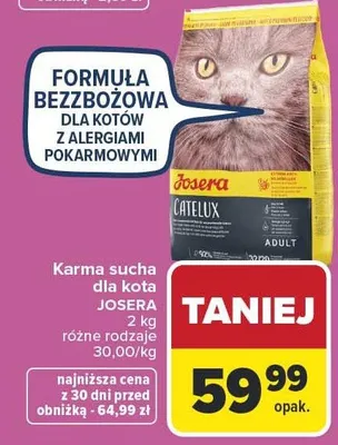 Karma sucha dla kota Josera różne rodzaje 2 kg promocja w Carrefour Market