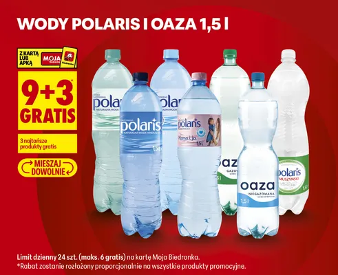 Woda niegazowana Polaris Mama i ja promocja w Biedronka