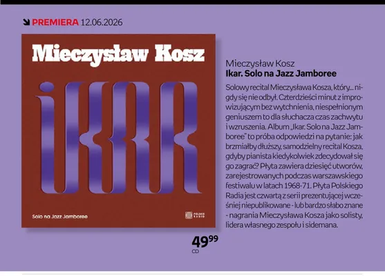 Płyta CD Mieczysław Kosz Ikar. Solo na Jazz Jamboree Empik promocja w Empik
