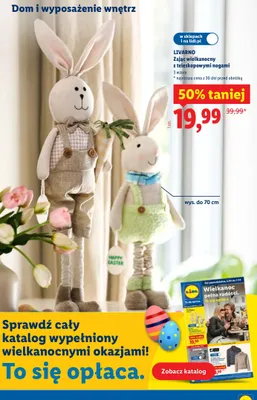Zając wielkanocny z teleskopowymi nogami promocja w Lidl