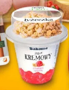 Jogurt Kremowy malina z granulą Bakoma promocja w Żabka