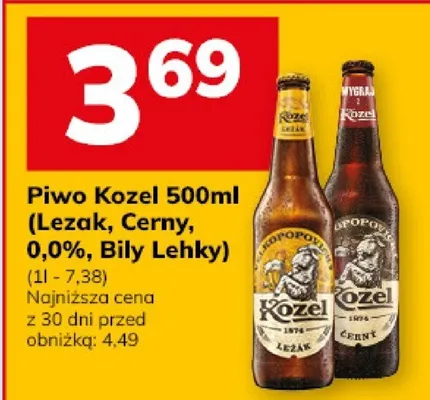 Piwo Kozel (Lezak, Cerny, 0,0%, Biły Lehký) promocja w Hitpol