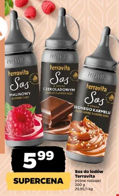 Sos do lodów o smaku czekoladowym Terravita promocja w Netto
