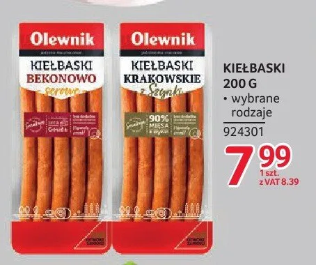 Kiełbaski Krakowskie z Szynki Olewnik promocja w Selgros