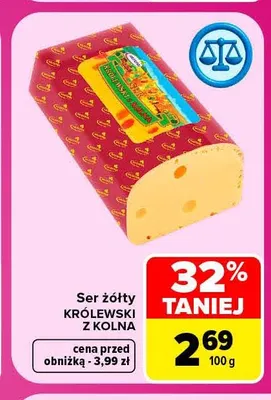 Ser żółty Królewski z Kolna promocja w Carrefour Market