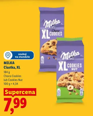 Ciastka XL Cookies Nut Milka promocja w Lidl