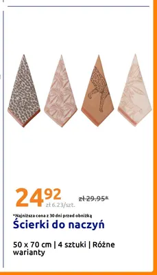 Ścierki do naczyń 50x70 cm 4-pak promocja w Action